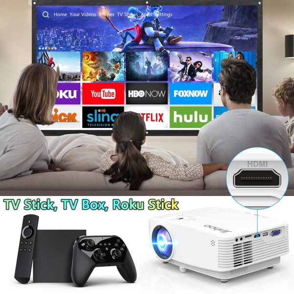 WiFi Projector, 7000 Lumen with 100 Inch Screen, 1080P Enhanced Portable Mini Projector Compatible with TV Stick Smartphone Tablet HDMI USB AV for Home Theater - Image 2