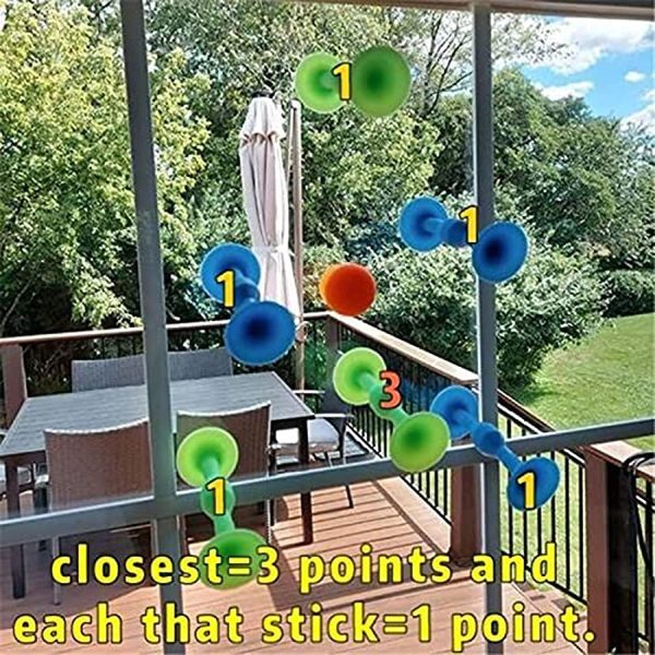 9 Pcs Pop Sucker Toys, Silicone Target Marker and Darts Funny Toy Set, Toys Game Outdoor Competitive Games,Silicone Set,Release Stress Family Interactive for Glass,Metal,Plastic Multiple Surfaces (1.4''/2.9'') - Image 6