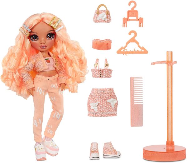 RAINBOW HIGH Georgia Bloom ?C Peach (Light Orange) Fashion Doll with 2 Outfits to Mix & Match and Doll Accessories - Image 7