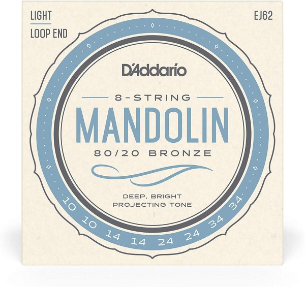 D'Addario EJ62 80/20 Bronze Mandolin Strings, Light, 10-34 - Image 3