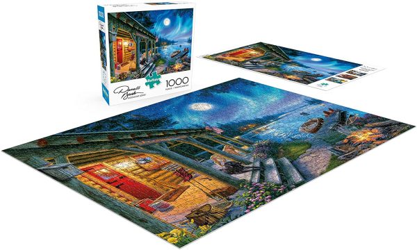 Buffalo Games -Darrell Bush-Moonlight Lodge-1000 Piece Jigsaw Puzzle