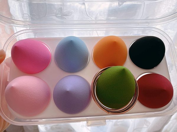 8 Pack Makeup Sponge Set,Makeup Puff Beauty Makeup Egg,Soft Polyester Makeup Blender Sponges with Sponge Holder (Multi) - Image 5