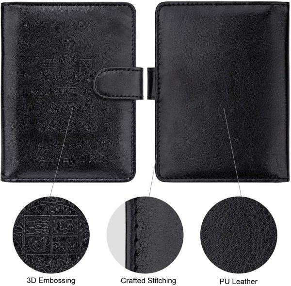 WALNEW RFID Blocking Passport Holder Travel Wallet Cover Case - Image 6