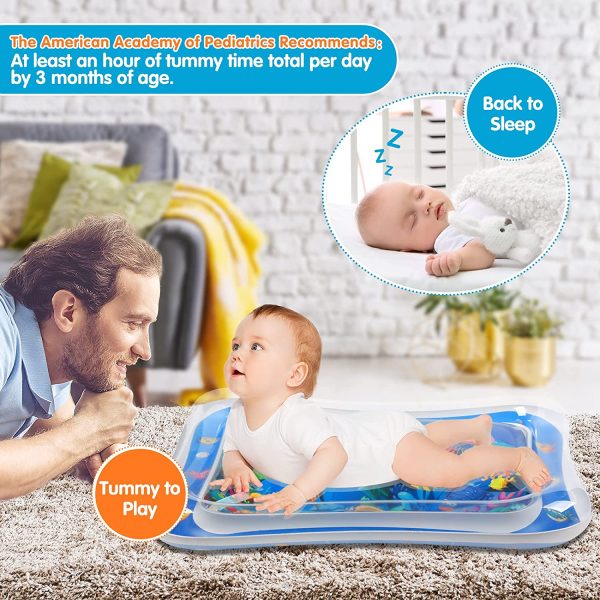 Infinno Inflatable Tummy Time Mat Premium Baby Water Play Mat for Infants and Toddlers Baby Toys for 3 to 24 Months, Strengthen Your Baby's Muscles, Portable - Image 3