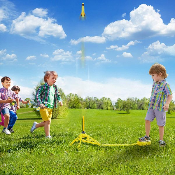 Jasonwell Toy Rocket Launcher for Kids Sturdy Stomp Launch Toys Fun Outdoor Toy for Kids Gift for Boys and Girls Age 5 6 7 8 9 10 Years Old with 3 Foam Rockets and 3 Stunt Planes - Image 2