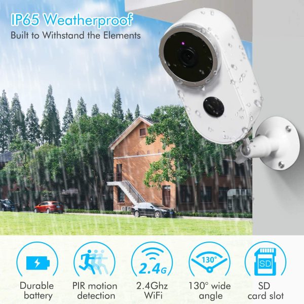 Wireless Battery Security Camera Outdoor HD 1080P WiFi Camera, Rechargeble Battery Powered IP Camera 2 Way Audio, Wireless Cameras for Home Security Video Surveillance System - Image 6