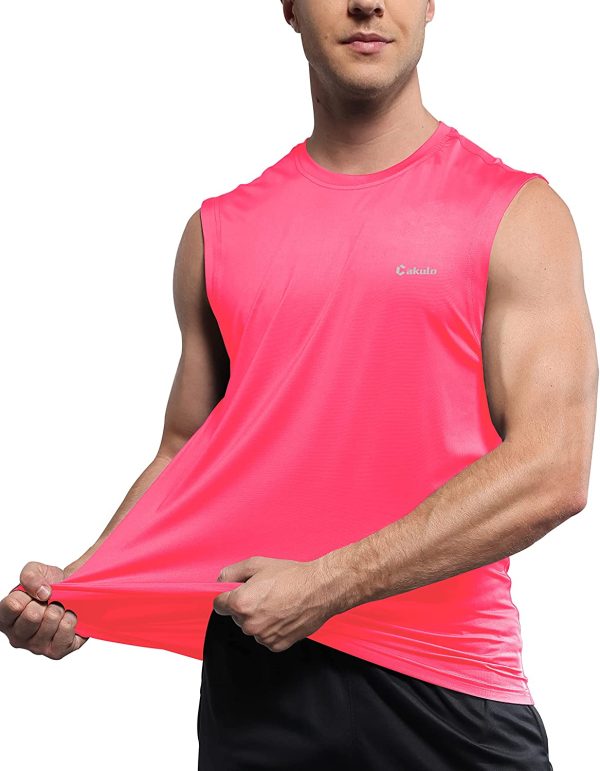 Cakulo Men's Athletic Muscle Tank Top Quick Dry Running Workout Gym Swim Sleeveless Shirt Plus Size Big and Tall - Image 6