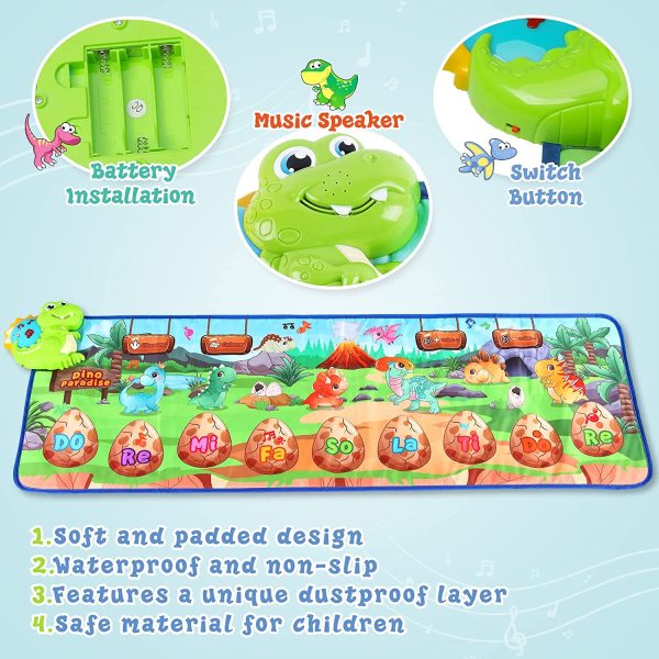 Piano Mat, Dinosaur al Mat for Toddlers, Early al Toys for Baby,Animal Piano Keyboard Dancing Mat with 9 Children's Songs, Educationl Toys Gifts for 3 4 5 6 Year Old Boys Girls Kids - Image 5