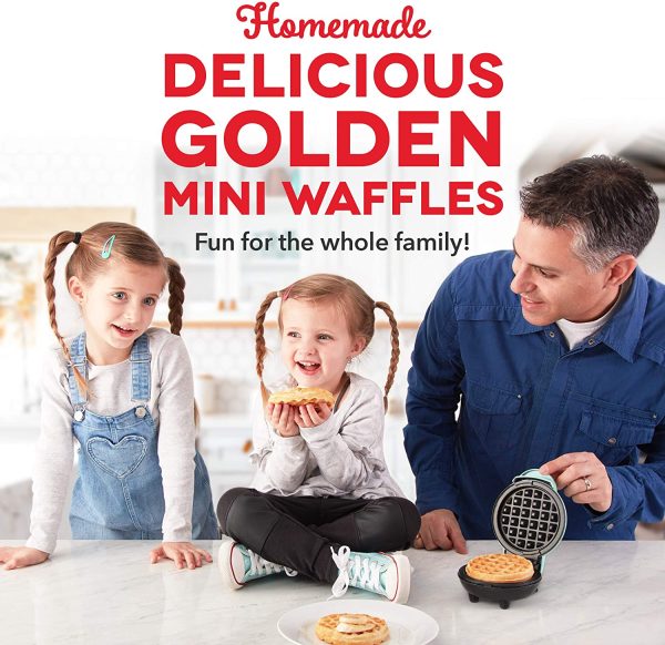 Mini Maker: The Mini Waffle Maker Machine for Individual Waffles, Paninis, Hash browns, & other on the go Breakfast, Lunch, or Snacks - Black - Image 3