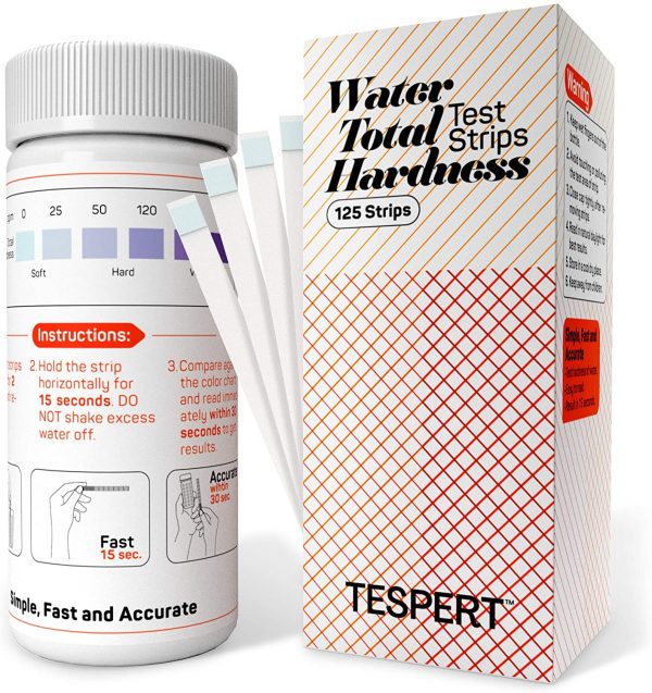 TESPERT Water Hardness Test Strips, 125 Strips, Simple and Accurate Test Kit for Water Softener Water Filtration Systems Pools Spa Laundry Dishwashers Industrial Processes and More - Image 4