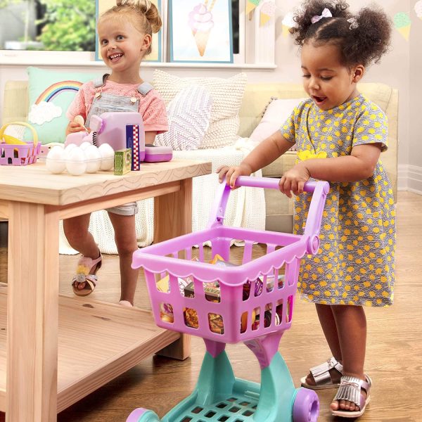 Play Circle by Battat ?C Shopping Day Grocery Cart ?C 30-Piece Toy Shopping Cart and Pretend Food Playset ?C Grocery, Kitchen and Food Toys for Toddlers Age 3 Years and Up, - Image 5