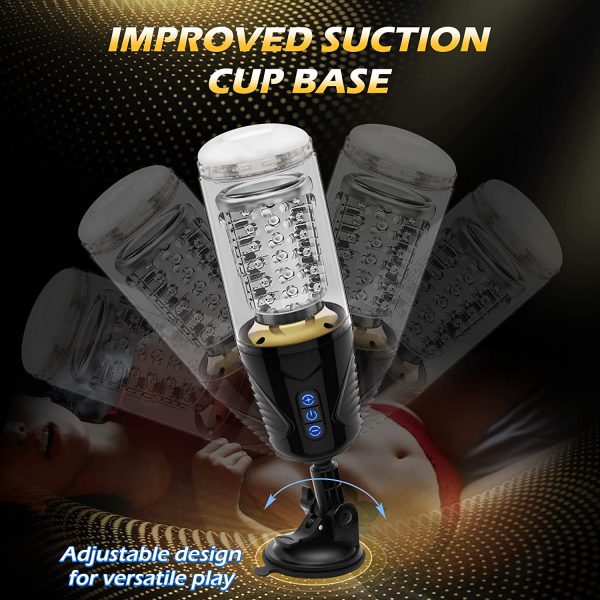 Automatic Male Masturbator, Amortoy Male Masturbators Cup with 7 Thrusting & Rotating, 50dB Super Quite Hands-Free Electric Pocket Pussy, 3D Large Grain Texture Deep Massager Penis Stroker, Male Sex Toys for Men - Image 3