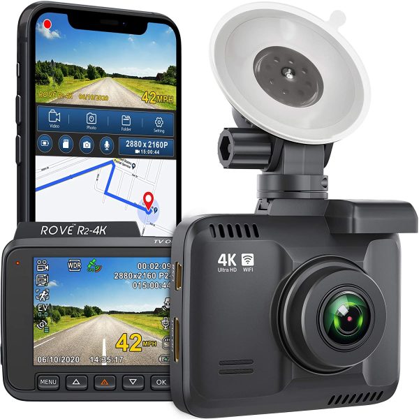 Rove R2-4K Dash Cam Built in WiFi GPS Car Dashboard Camera Recorder with UHD 2160P, 2.4" LCD, 150?? Wide Angle, WDR, Night Vision - Image 4