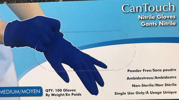 Nitrile Glove Powder Free, Medium, M, 100 Pcs/Box, Latex Free