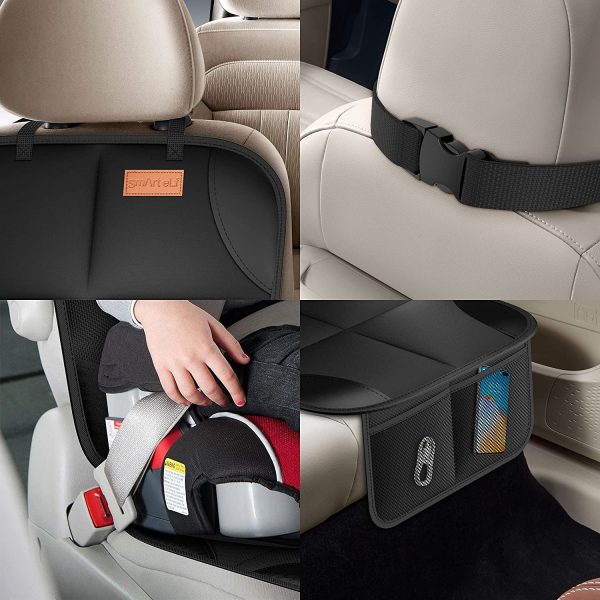 Smart eLf Car Seat Protector, 2Pack Seat Protector Protect Child Seats with Thickest Padding and Non Slip Backing Mesh Pockets for Baby and Pet - Image 4