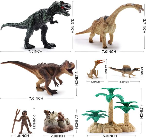 OR OR TU 30PCS Realistic Dinosaur Toys Figures for Boys Kids 3-7 Years Old Take Apart Dinosaur Egg,Trees,Hunters,Tyrannosaurus Rex,Triceratops Early Educational Dinosaur Playset Best Gift - Image 5