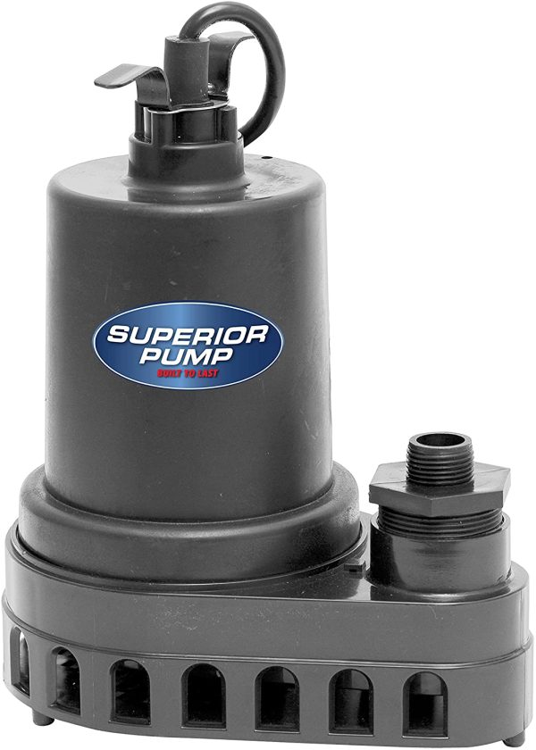 Superior Pump 91570 1/2 HP Thermoplastic Submersible Utility Pump with 10-Foot Cord - Image 4