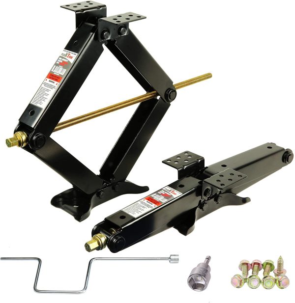 PEAKTOW J0603 7500 lb. 24" RV Stabilizer Scissor Jack W/Handle Socket Screws 2PK - Image 3