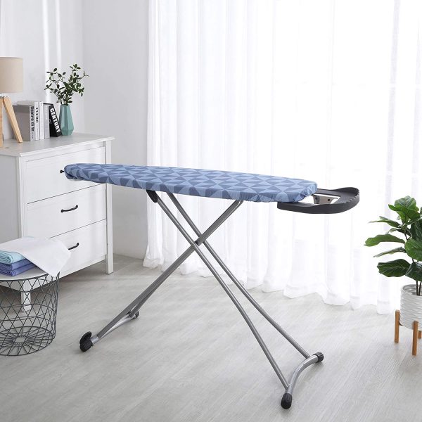 SHERWOOD Adjustable Size Ironing Board Cover - Fits Standard Size 15" x 54" and Large Boards up to 18" x 54" - Resists Scorching and Staining, Elastic Edge, Thick Padding(Diagonal Blue) - Image 6