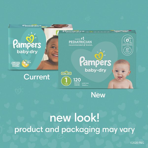 Diapers Size 1 - Pampers Baby Dry Disposable Baby Diapers, 210 Count, Super Economy Pack - Image 2