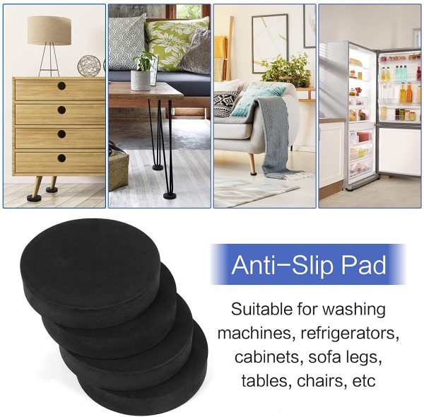 10 Pcs Washing Machine Anti Vibration Pads, Shock Absorbing Washer Pads Anti-Walk Washer and Dryer Pads for Washing Machine Dryer Treadmill (Round) - Image 3