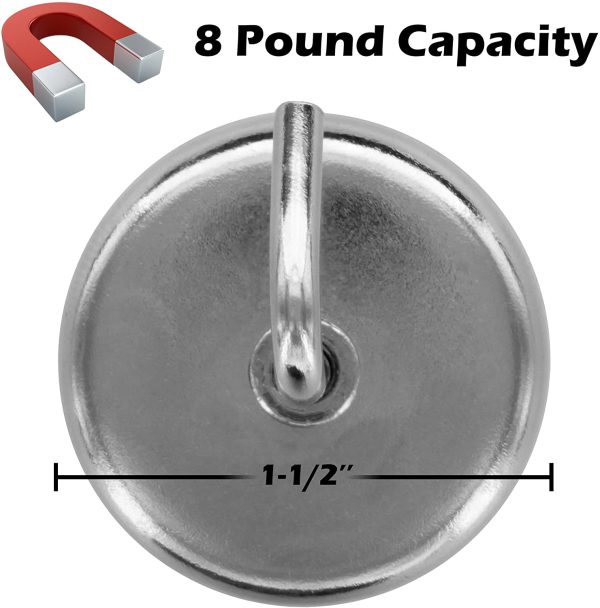 Ram-Pro 2-Piece Extra-Strong Chrome Plated Magnetic Hook Set ?C Universal Use for Kitchen, Garage, or Office (8 Lb. Capacity) - Image 3