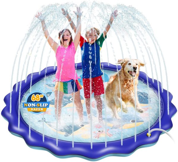 Upgrade Splash Pad, Wave Shape Sprinkler, Spray Water with Inflatable Sprinkler Fun Wading Pool Summer Outdoor Water Mat Splash Pad Sprinkler(68") - Image 5