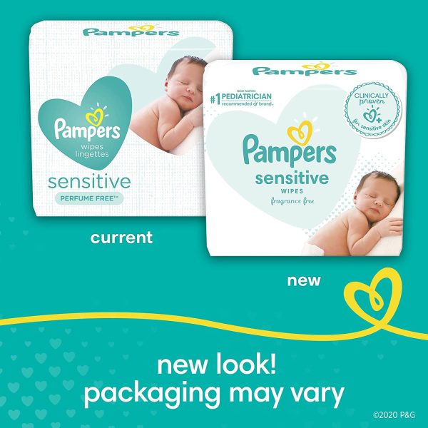 Pampers Baby Wipes Sensitive Fragrance Free 8X Refill Packs (Tub Not Included) 576 Count (Packaging May Vary) - Image 2