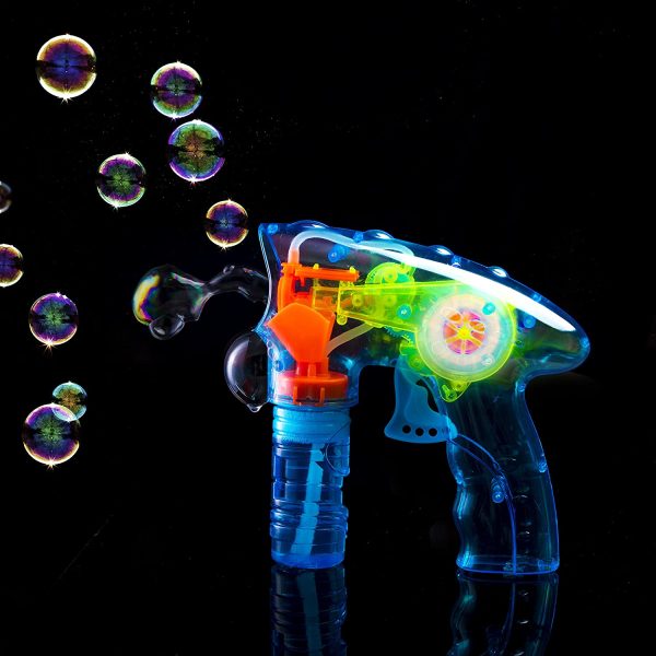 Prextex Pack of 5 Wind up Bubble Shooter Gun LED Light up Bubble Blower Indoor and Outdoor Toys for Puppya??s Kida??s Boys and Girls no Batteries Needed - Image 4