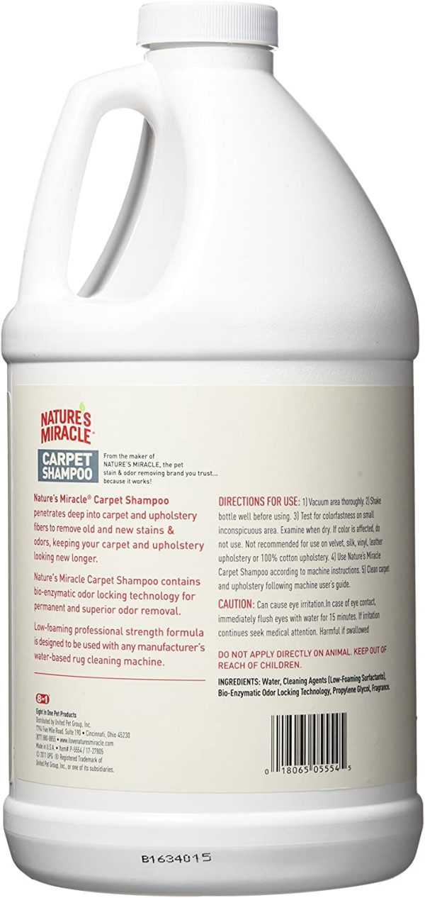 Nature's Miracle P-5554 Deep Cleaning Pet Stain and Odor Carpet Shampoo 64 oz (1/2 gallon) - Image 4