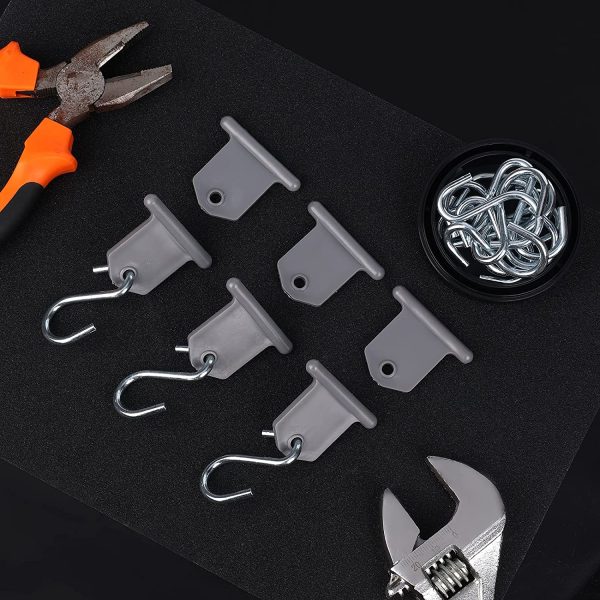 16 Pairs RV Awning Light Holder, Plastic and Metal Camper Awning Hooks S-Shaped RV Party Light Hangers for Outdoor Camping Tent Home Party Light Hangers (Grey) - Image 7