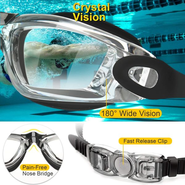 Yizerel Swim Goggles, 2 Pack Swimming Goggles for Adult Men Women Youth Kids Child - Image 4