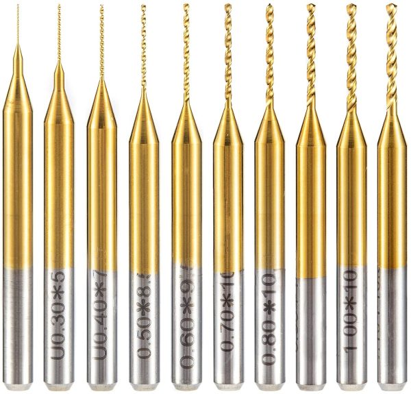 10PCS Cobalt PCB Drill Bits 1/8 Shank Micro Twist Mini Drill Bits For Print Circuit Board with 0.2-1.1mm Cut Diameter - Image 8