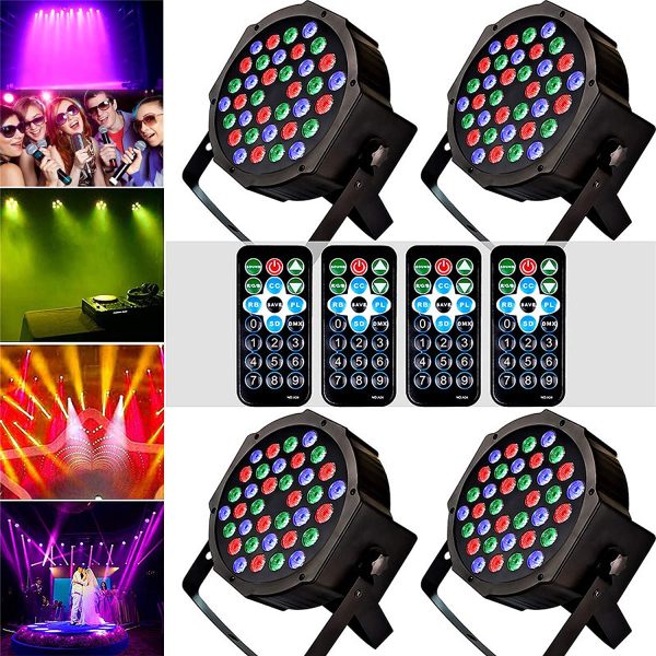 AKOZLIN 36 LEDs DJ Par Lights 4 Packs with Remote DMX Control LED Stage Lights RGB Strobe Uplights for DJ Dancing/Wedding/Church/Birthday Gift/Christmas Party/Music Live Show/Festival - Image 7