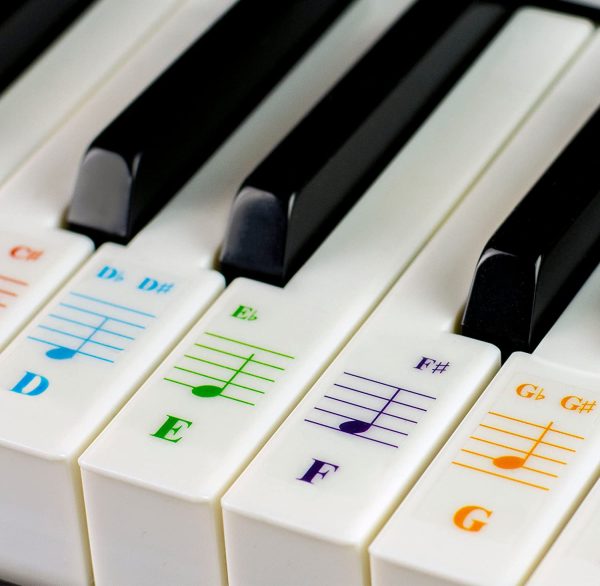 Color Piano Stickers for 88/76/61/54/49/37 Key Keyboards ??Transparent and Removable: Made in USA - Image 4