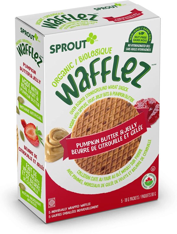 Toddler Snack, Sprout Organic Wafflez Pumpkin Butter & Jelly - Image 2