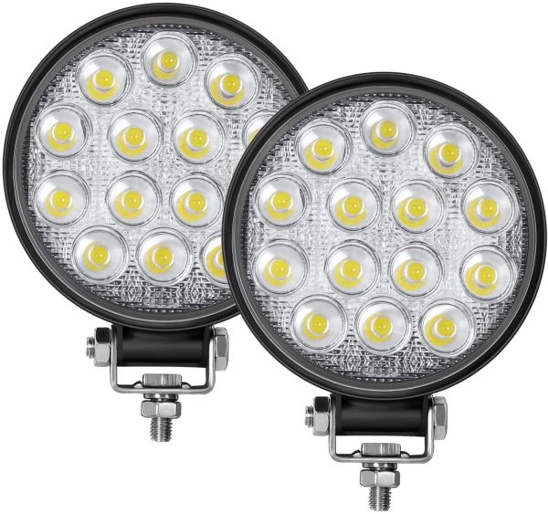 LED Pod Lights 4.5'' Round LED Light Bar 2PCS, 140W 14000LM IP67 Waterproof LED Fog Lights, 12V 24V Universal LED Work Lights for Truck Jeep Tractor ATV UTV SUV. - Image 8