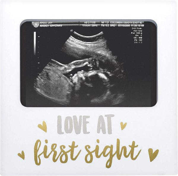 Tiny Ideas Sonogram Keepsake Photo Frame, Love at First Sight, White