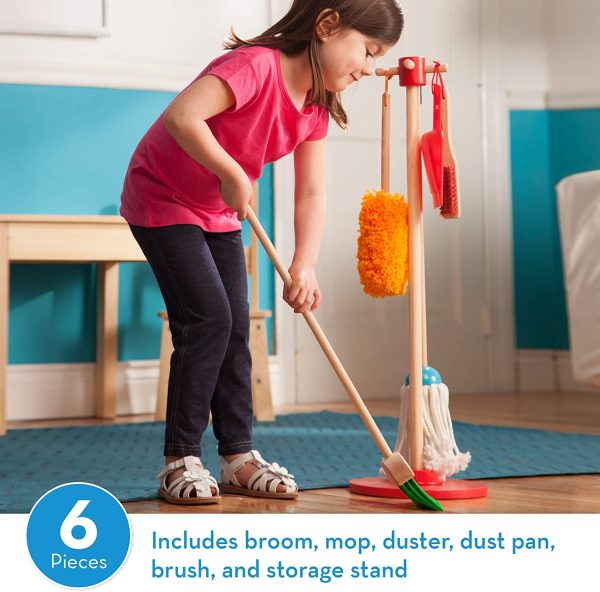 Melissa & Doug Dust! Sweep! Mop! 6-Piece Pretend Play Set - Image 5