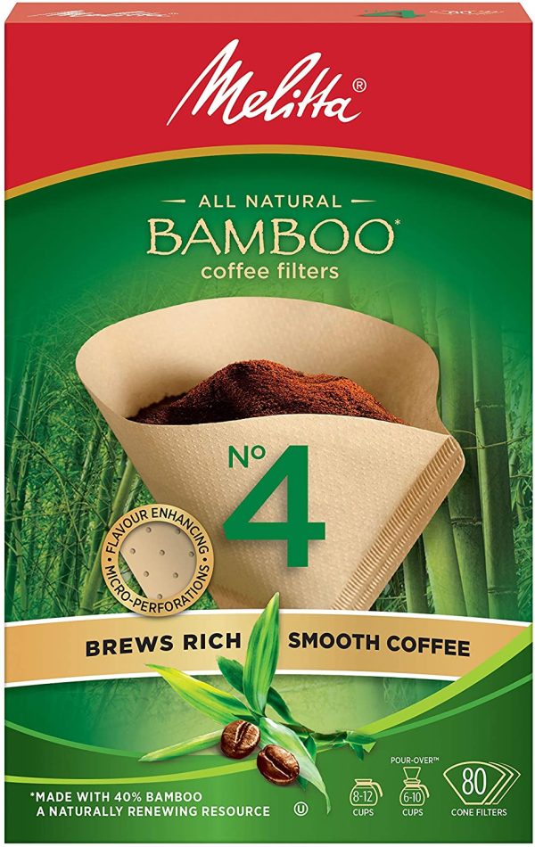 625000 Bamboo Super Premium Coffee Filters, Green - 80 Count - Image 6