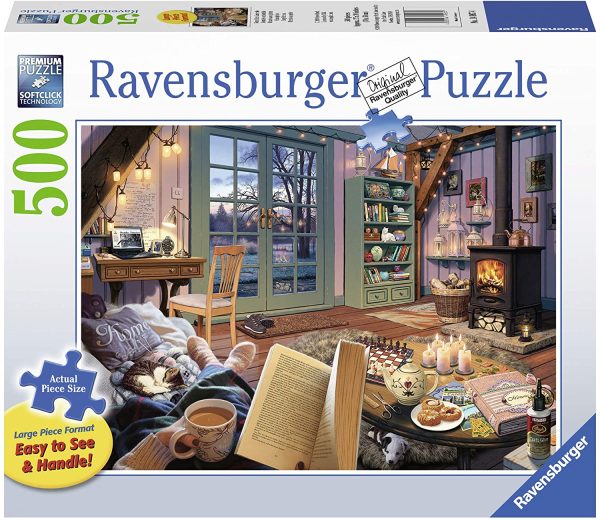 Ravensburger Cozy Retreat 500 Piece Large Format Jigsaw Puzzle for Adults - Every Piece is Unique, Softclick Technology Means Pieces Fit Together Perfectly, 27" x 20"