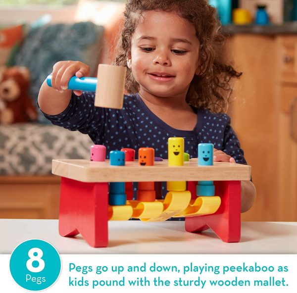 Melissa & Doug Deluxe Pounding Bench Wooden Toy with Mallet (Developmental Toy, Helps Fine Motor Skills) - Image 5