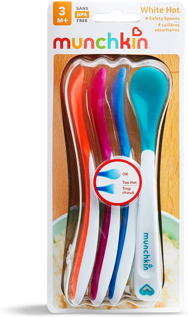 Munchkin White Hot Infant Safety Spoons, Orange/Pink/Green/Blue - Image 4