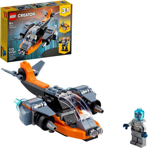 LEGO Creator 3in1 Cyber Drone 31111 3in1 Toy Building Kit Featuring a Cyber Drone, Cyber Mech and Cyber Scooter, New 2021 (113 Pieces) - Image 6