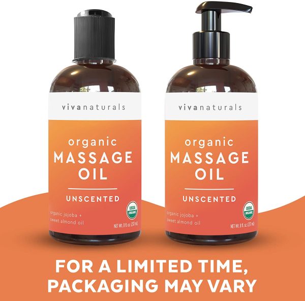 Organic Unscented Massage Body Oil (8 fl. oz.) - Non-Greasy Body Oil and Moisturizer, Perfect for Luxurious Massages and Relaxation, Certified Organic Sensual Massage Oil, 237 mL - Image 3