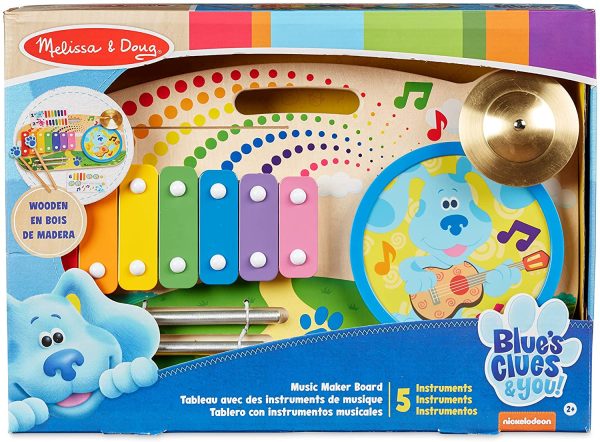 Melissa and Doug Blue's Clues and You - Wooden Music Maker Board (5 Instruments) - Image 3