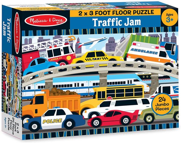 Melissa & Doug Traffic Jam Jumbo Jigsaw Floor Puzzle (24 pcs, 60.96 cm L x 91.44 cm W)