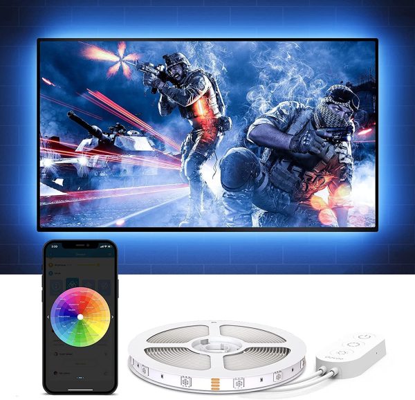 TV LED Backlights Strip, App Control TV LED Light Strip, 7 Scene Modes & DIY Mode, 6.56FT Easy Installation USB TV LED Backlights for 40-60 inch TVs, Computer, Bedroom, Gaming Monitor - Image 2