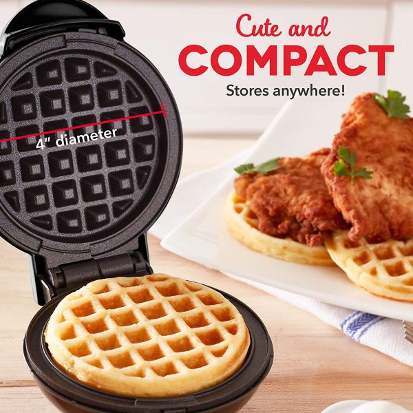 Mini Maker: The Mini Waffle Maker Machine for Individual Waffles, Paninis, Hash browns, & other on the go Breakfast, Lunch, or Snacks - Black - Image 5