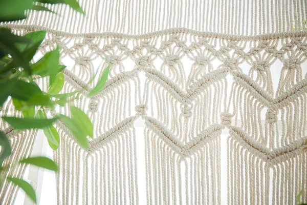 Macrame Curtain Panel for Doorway Window, Handmade Woven Wall Hanging Tapestry, Birthday Party Wedding Backdrop (37.5" W x 82" L) - Image 5